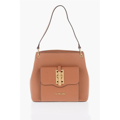 Moschino LOVE Faux Leather Shoulder Bag with Golden Details