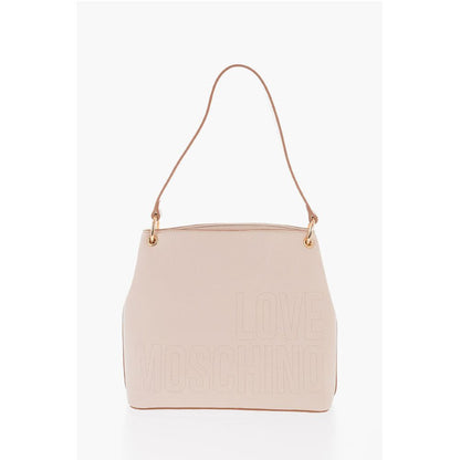 Moschino LOVE Faux Leather Shoulder Bag with Golden Details
