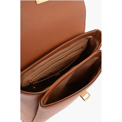 Moschino LOVE Solid Color Faux Leather Backpack with Golden Logo