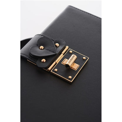 Moschino LOVE Leather Briefcase Bag with Turn Lock Closure