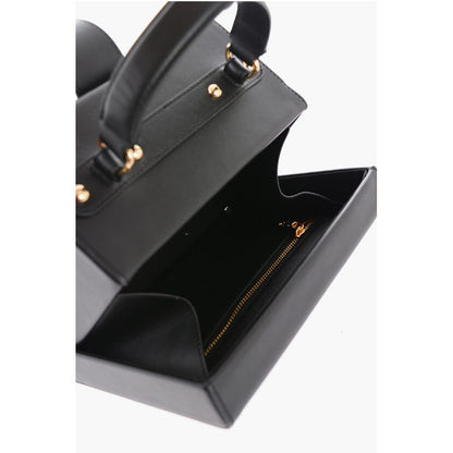 Moschino LOVE Leather Briefcase Bag with Turn Lock Closure