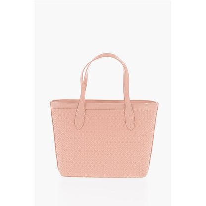 Moschino LOVE Faux Leather VALENTINA Tote Bag with All-Over Hearts