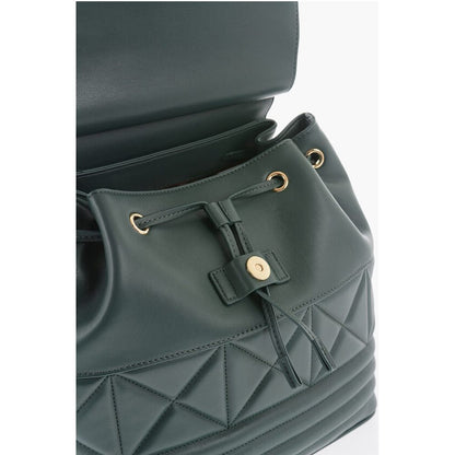 Moschino LOVE Quilted Faux Leather Backpack with Metal Golden Logo