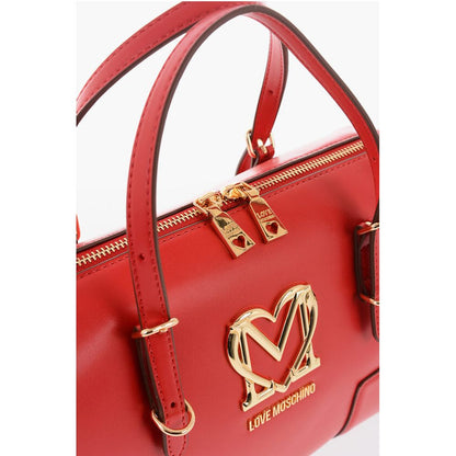Moschino LOVE Faux Leather Handbag with Metal Golden Logo
