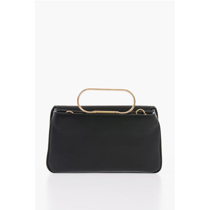 Moschino LOVE Solid Color Handbag with Removable Faux Fur Handle