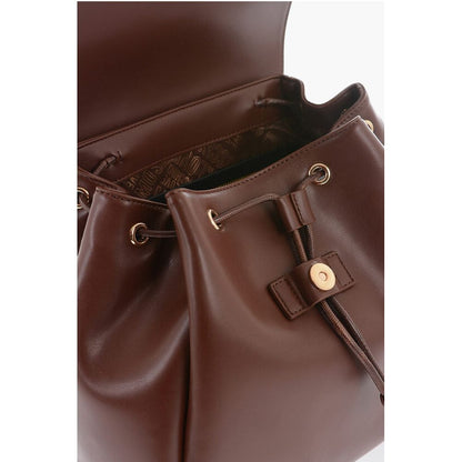 Moschino LOVE Faux Leather Backpack with Golden Logo