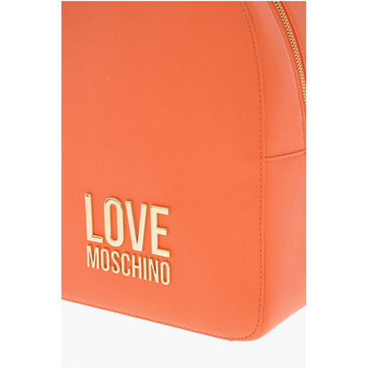 Moschino LOVE Textured Faux Leather Backpack with Golden Logo