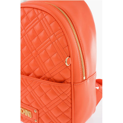 Moschino LOVE Quilted Faux Leather Backpack with Matched Pouch