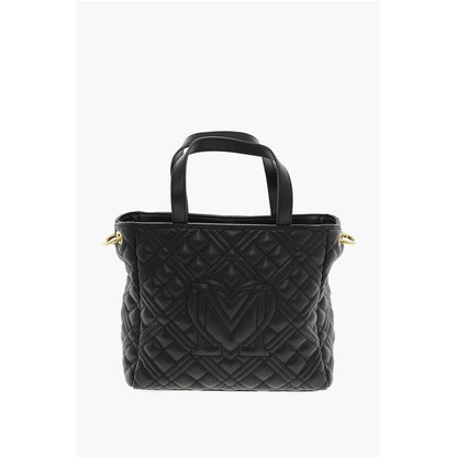 Moschino LOVE Quilted Faux Leather Handbag with Golden Chain