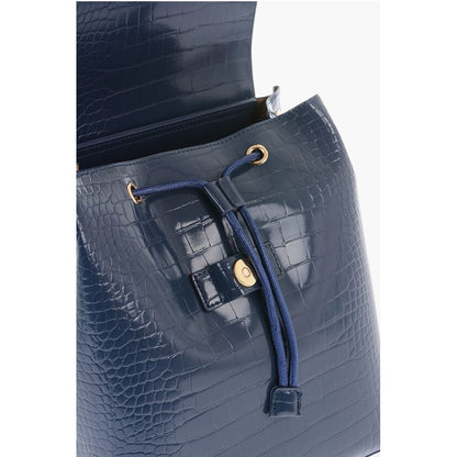 Moschino LOVE Crocodile Effect Faux Leather Backpack