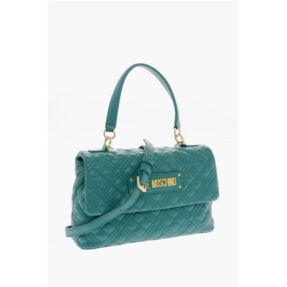 Moschino LOVE Faux Leather Quilted Bag with Magnetic Closure