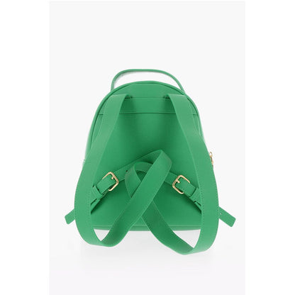 Moschino LOVE Solid Color Faux Leather Backpack with Golden Logo