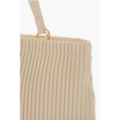 Moschino LOVE Pleated Faux Leather Tote Bag