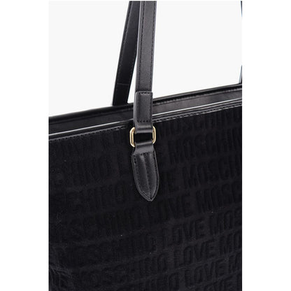 Moschino LOVE Faux Leather and Sponge Tote Bag with Embossed Logo
