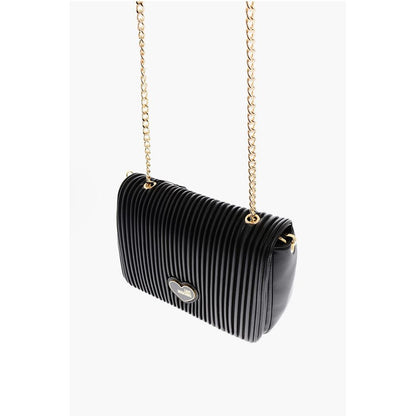 Moschino LOVE Faux Leather Shoulder Bag with Golden Chain