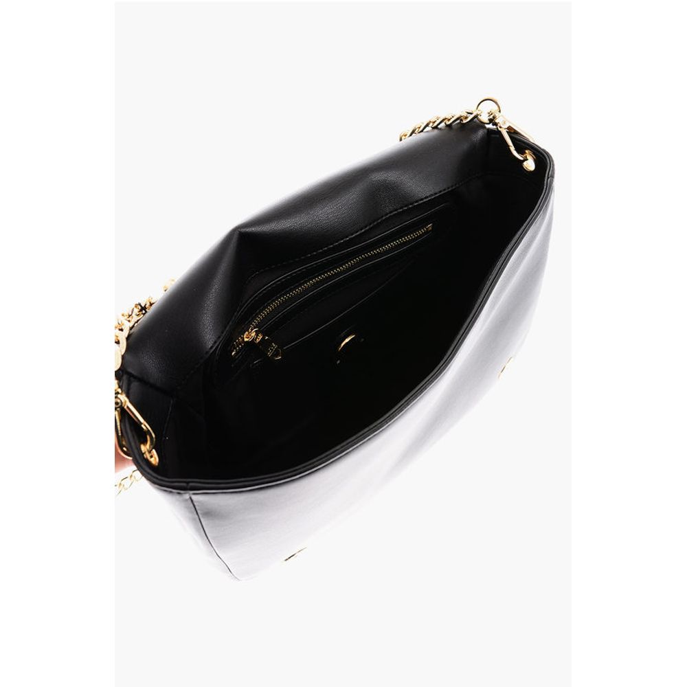 Moschino LOVE Faux Leather Shoulder Bag with Golden Chain
