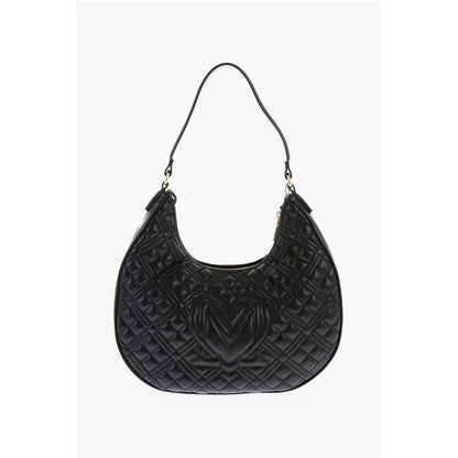 Moschino LOVE Quilted Faux Leather Hobo Bag