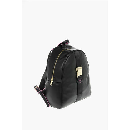 Moschino LOVE Logoed Shoulder Strap Faux Leather SAFETY Backpack