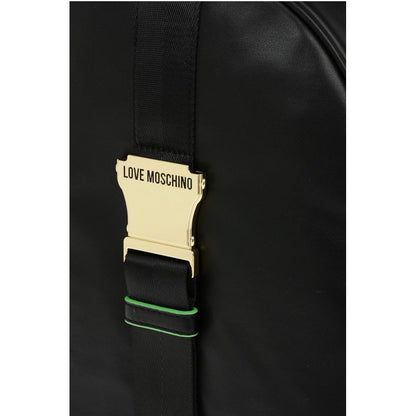 Moschino LOVE Logoed Shoulder Strap Faux Leather SAFETY Backpack