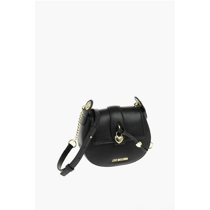 Moschino LOVE Faux Leather Crossbody Bag with Heart Shaped Charm
