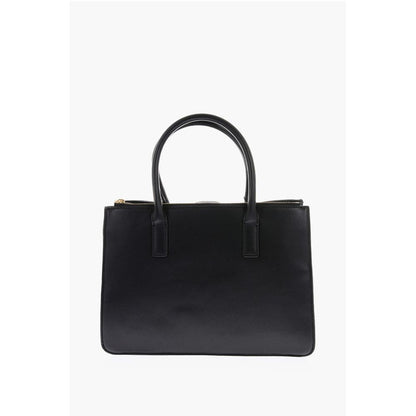 Moschino LOVE Faux Leather Tote Bag with Golden Heart Charm
