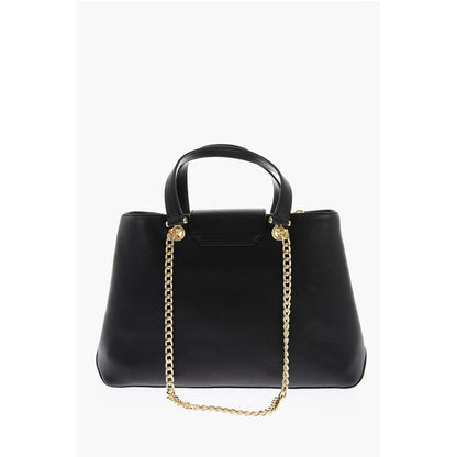 Moschino LOVE Textured Faux Leather LUCILLE Tote Bag with Double Comp
