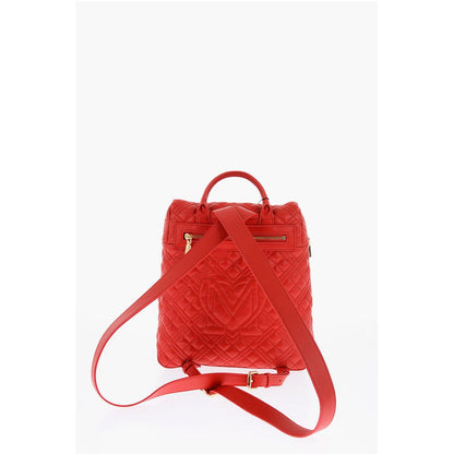 Moschino LOVE Quilted Faux Leather Backpack with Golden Logo