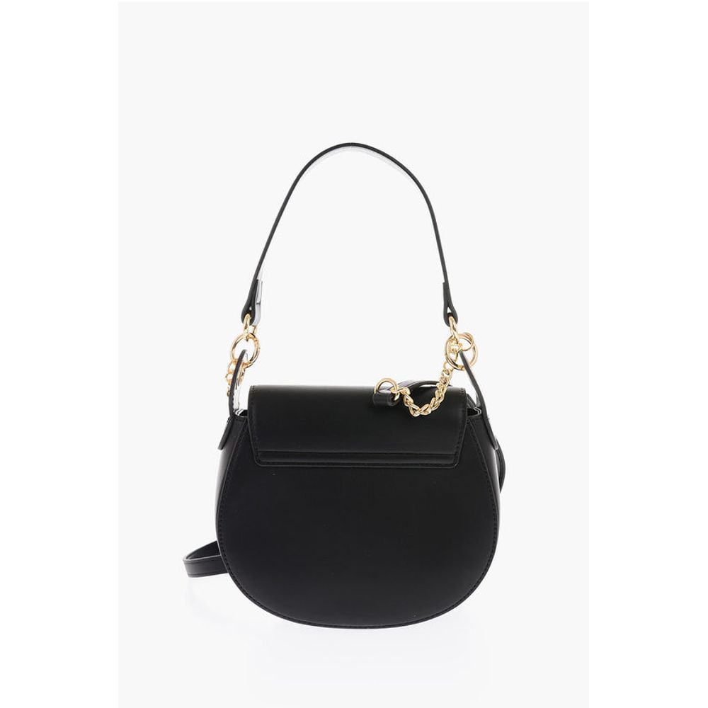 Moschino LOVE Faux Leather Mini Saddle Bag with Golden Closure Turn L
