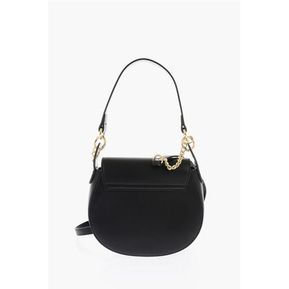 Moschino LOVE Faux Leather Mini Saddle Bag with Golden Closure Turn L