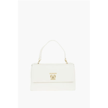 Moschino LOVE Faux Leather Bag with Front Monogram and Turn Lock Clos