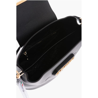 Moschino LOVE Textured Faux Leather Bucket Bag with Embossed Logo