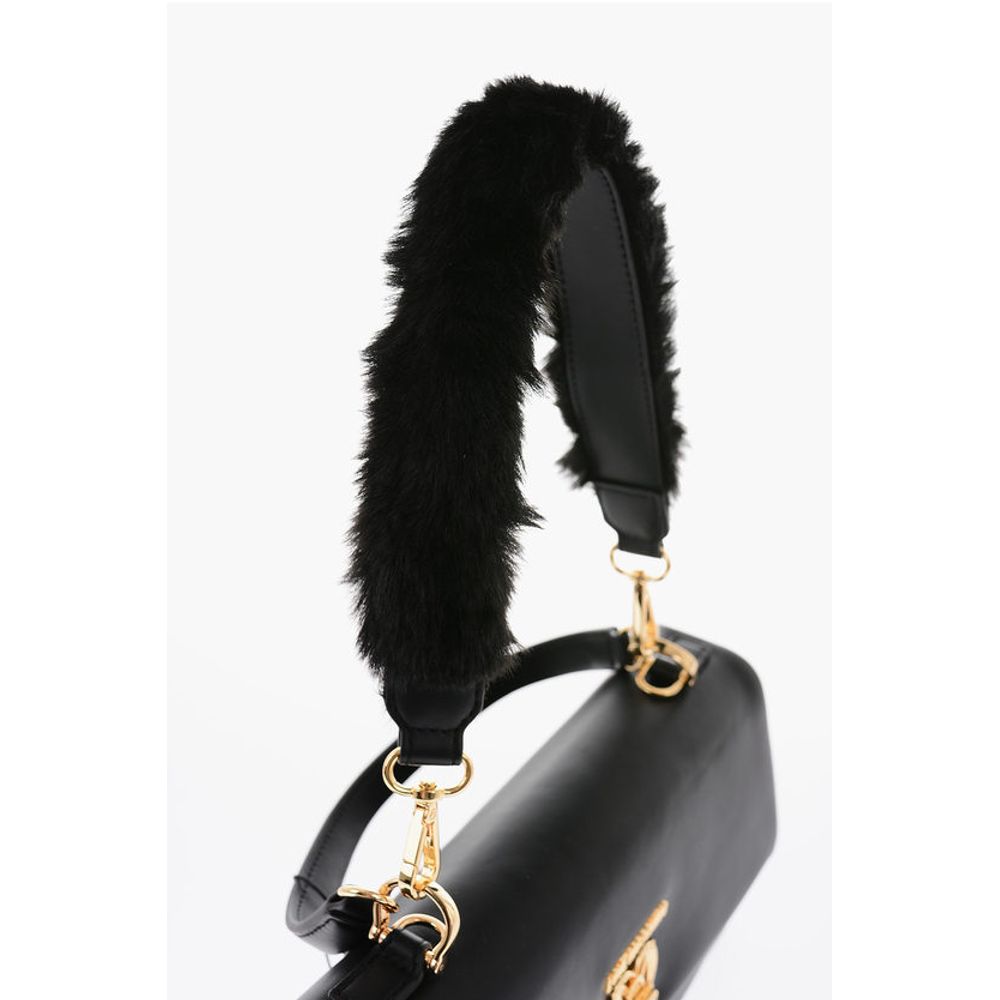 Moschino LOVE Faux Leather Handle Bag with Removable Shoulder Strap
