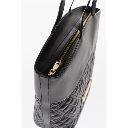 Moschino LOVE Quilted Faux Leather Tote Bag with Embossed Logo