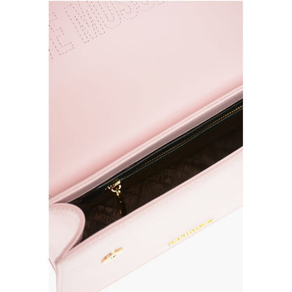 Moschino LOVE Golden Clamp Faux Leather Shoulder Bag