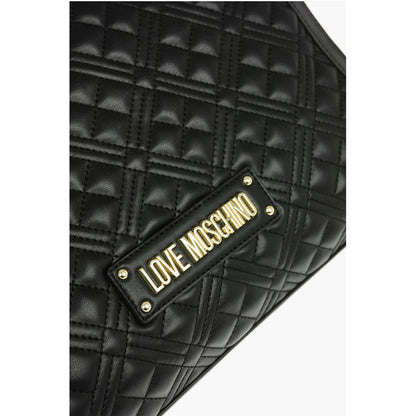 Moschino LOVE Quilted Faux Leather Tote Bag with Maxi Monogram