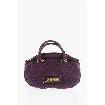 Moschino LOVE Quilted Faux Leather Bag with Double Handle and Removab