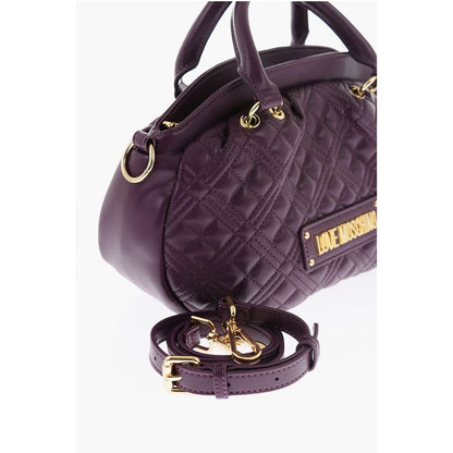 Moschino LOVE Quilted Faux Leather Bag with Double Handle and Removab