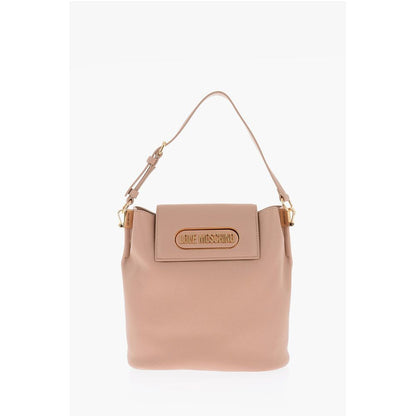 Moschino LOVE golden logo faux leather shoulder bag