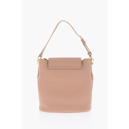 Moschino LOVE golden logo faux leather shoulder bag
