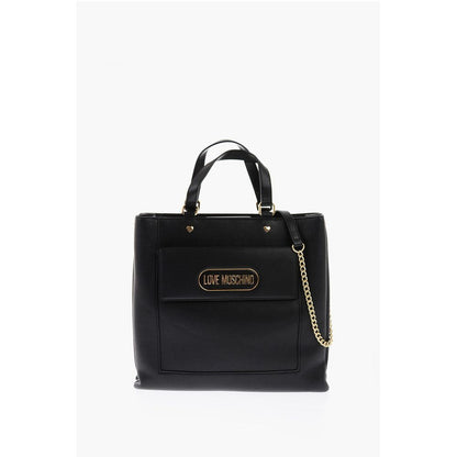 Moschino LOVE Faux Leather Rectangular Bag with Maxi Patch Pocket