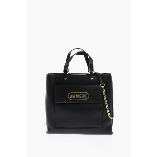 Moschino LOVE Faux Leather Rectangular Bag with Maxi Patch Pocket