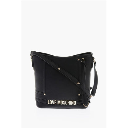 Moschino LOVE Texture Faux Leather Tote Bag with Embossed Logo