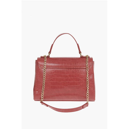 Moschino LOVE Crocodile Printed Faux Leather Hand Bag