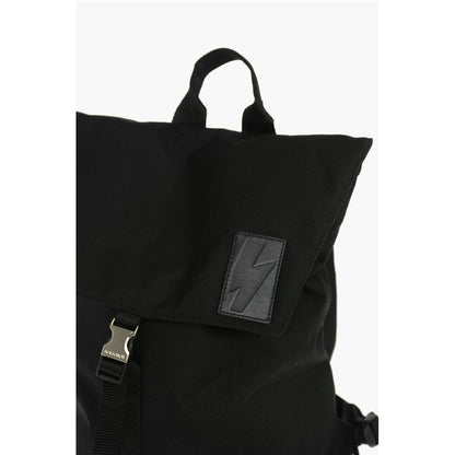 Neil Barrett solid color nylon CITY FLAP backpack