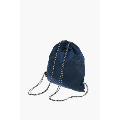 Neil Barrett solid color drawstring backpack with two-tone laces