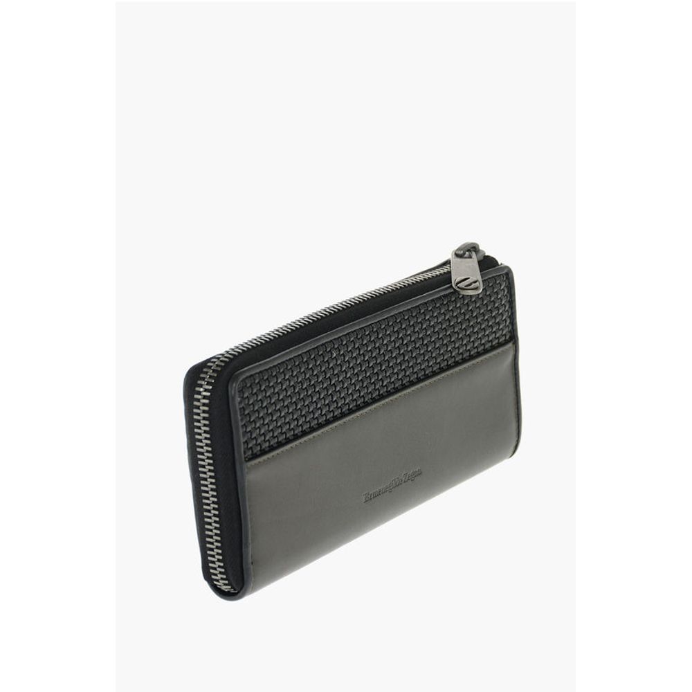 Ermenegildo Zegna EZ LUXURY leather continental wallet with zip closure