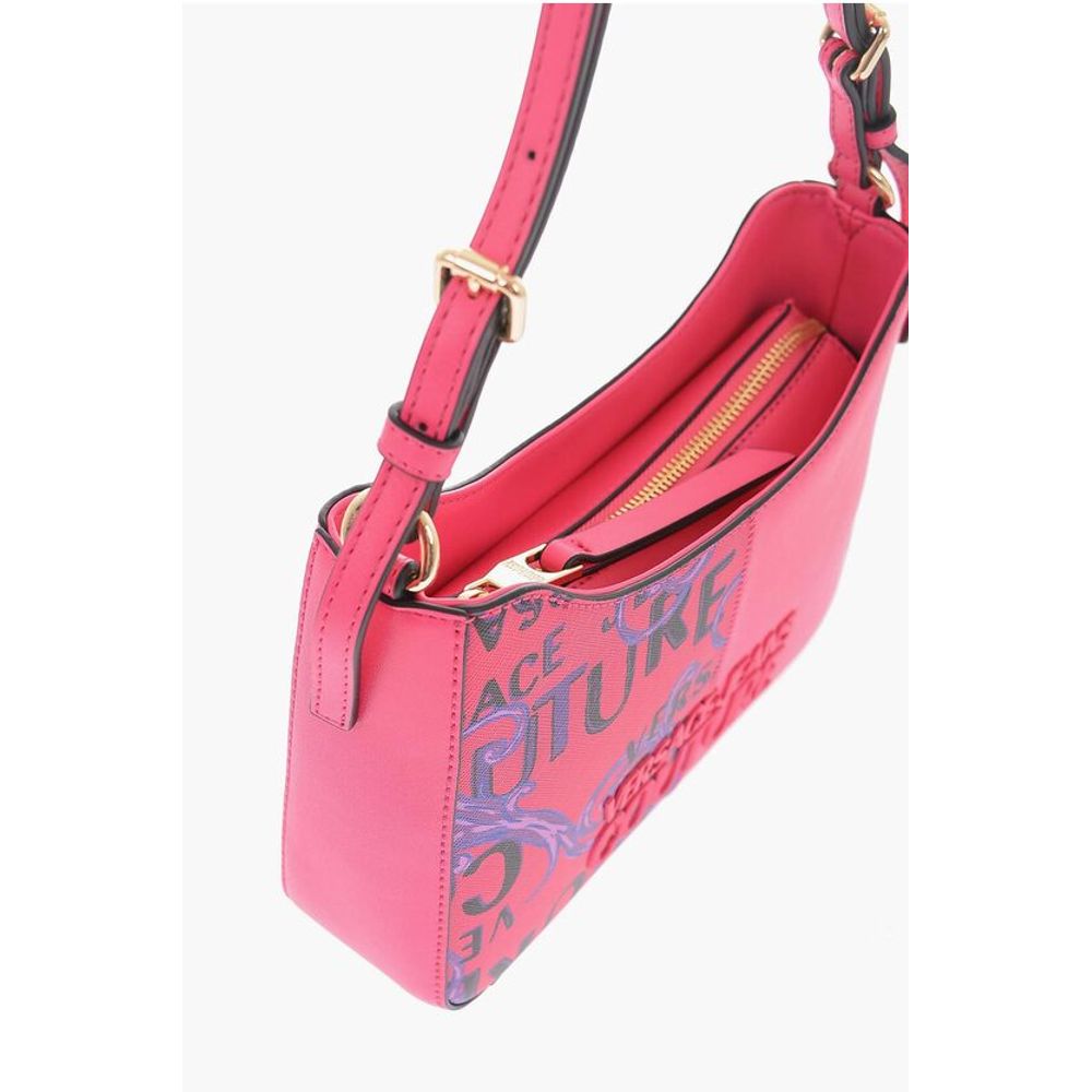 Versace JEANS COUTURE Baroque Motif Shoulder Bag with Embossed Logo