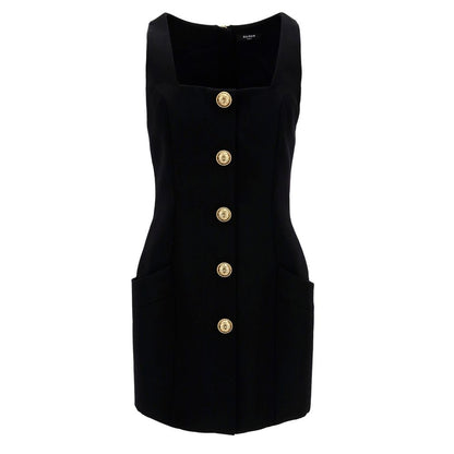 Balmain Black Wool Women's Dress