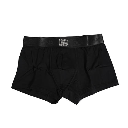 Dolce & Gabbana Black Cotton DG Embellish Logo Boxer Underwear