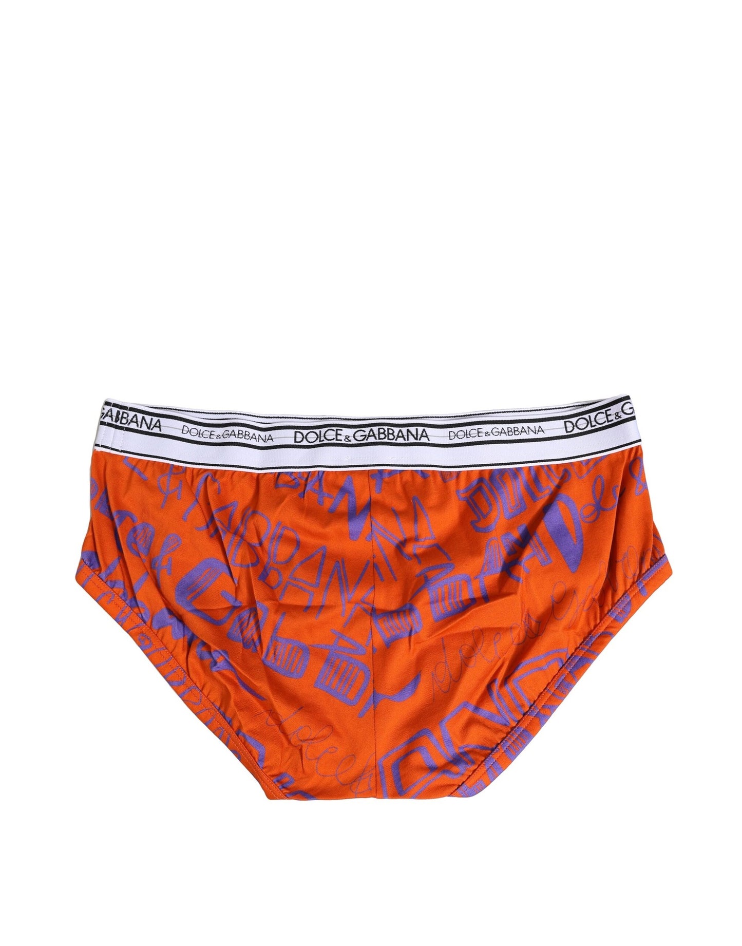 Dolce & Gabbana Orange Cotton DG Logo Printed Brief Underwear